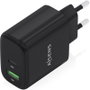 Aisens Cargador GaN 45W con USB-C y USB-A, Negro